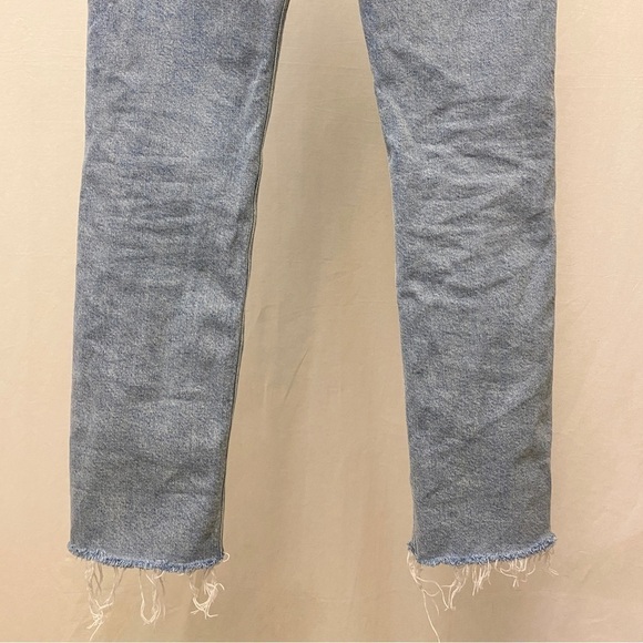 AGOLDE Lyle Sz 24 Midrise Fray Hem Ankle Jeans Women’s Stretch Light Raw Hem - Picture 6 of 13